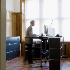 Moderner Schreibtisch schwarz Büro Schreibtische Metall Büromöbel USM Schreibtisch, USM Einzelarbeitsplatz