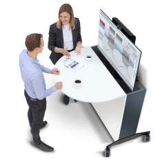 Designmöbel für Displays fahrbar Bildschirmschrank Videokonferenzsystem Vistono Meet