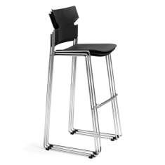 Barstuhl schwarz Barstühle stapelbar Materia, Stack Barhocker