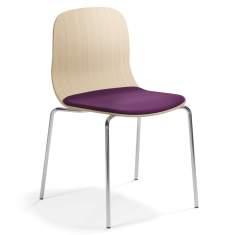 Besucherstuhl violett Konferenzstühle Holzschale Cafeteria Stühle, Materia, Neo Lite