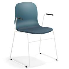 Besucherstuhl blau Konferenzstühle Kuffengestell Cafeteria Stühle, Materia, Neo Lite