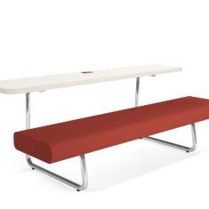 Loungebank Tisch rot Büro Design Loungemöbel Materia, Avant