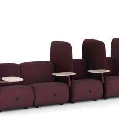 Materia Oas Modulsofa mit hohen Rückenlehnen und integrierten Schreibplatten