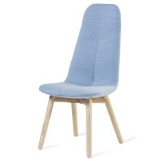 Stuhl mit hoher Rückenlehne Besucherstuhl blau Besucherstühle Holz Skandiform Primo