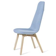 Stuhl mit hoher Rückenlehne Besucherstuhl blau Besucherstühle Holz Skandiform Primo
