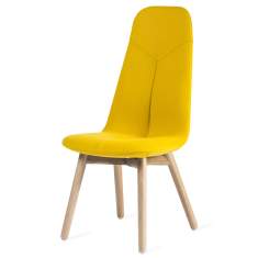 Stuhl mit hoher Rückenlehne Besucherstuhl gelb Besucherstühle Holz Skandiform Primo