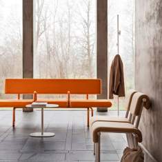 Bank orange Banksofa mit Zwischenarmlehnen Skandiform Noon