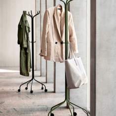 Kleiderständer auf Rollen Kleiderhänger grün Garderobe Skandiform Roll