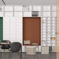 Modulare Sitzgruppen Lounge Büro rot Werner works basic S – Schrankkojen