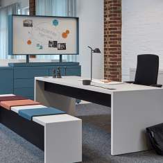 Schreibtisch Wangenfuss Schreibtische weiß, werner works, K-Modul Work und Meet