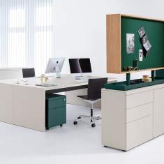 Schreibtisch Wangenfuss Schreibtische weiß, werner works, K-Modul Work und Meet