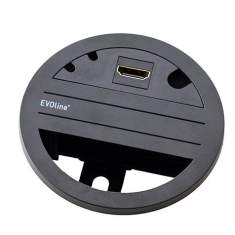 Steckdose Kabeldurchlass schwarz Accessoire EVOline Circle80 Access