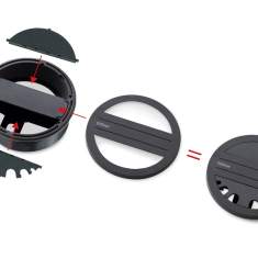 Steckdose Kabeldurchlass schwarz Accessoire EVOline Circle80 Access