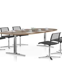höhenverstellbarer Konferenztisch Holz Konferenztische Büro Vario CHANGE Konferenz
ovale Tischplatte