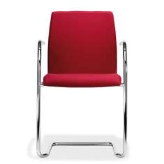 Besucherstuhl Holschale Besucherstühle rot Freischwinger Konferenzstuhl Konferenzstühle gepolstert günstig Kusch+Co 1170 Trio