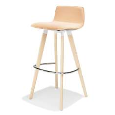 Barhocker orange Barstuhl mit Vierfußgestell aus Holz Kusch+Co uni_verso Barhocker