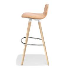 Barhocker orange Barstuhl mit Vierfußgestell aus Holz Kusch+Co uni_verso Barhocker