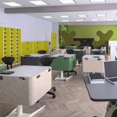 Lista Office LO LO Solo Schülertisch im modernen Klassenraum für individuelles Arbeiten
