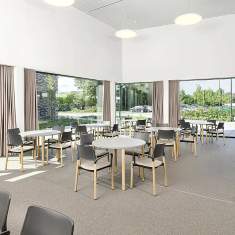 Flexible Konferenztische Büro Konferenztisch weiß Büromöbel tisch rund Holz Kusch+Co Arn
runde Tischplatte