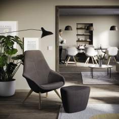 Hocker braun Wilkhahn Yonda Lounge Polsterhocker