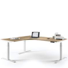 Höhenverstellbarer Schreibtisch elektrisch ergonomische Schreibtische eckig Büro Assmann Büromöbel Tensos