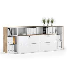Stauraumsystem Assmann Büromöbel Allvia als funktionales Sideboard