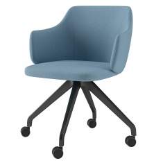 Konferenzstuhl blau Konferenzstühle mit Rollen Drehstuhl Viersternfuss Assmann Büromöbel Sitzmöbel Consento | Trento