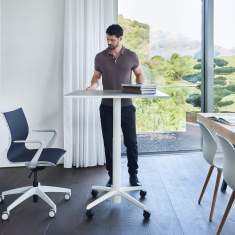 Rolltisch weiss Rolltische höhenverstellbar Büro Sedus se:assist
rechteckige Tischplatte