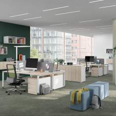 Design Schreibtisch weiss modern Palmberg, Schreibtisch PENSUM
Doppelarbeitsplatz