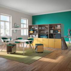 Modulschrank mit offenen Regalen Büroregal Holz Regal Palmberg, PRISMA 2