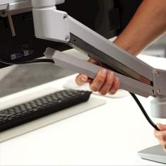 Monitorhalter Tischhalterungen schwarz Monitorhalterungen Fellowes Tallo Modular™ Monitorarm 4FMS - Silber