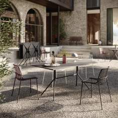 Tisch Außenbereich Tisch Outdoor Gartentisch Bistrotisch klappbar Brunner crona steel
rechteckige Tischplatte