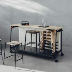 Stehtische fahrbar Rolltisch gross Brunner boards Stehtisch