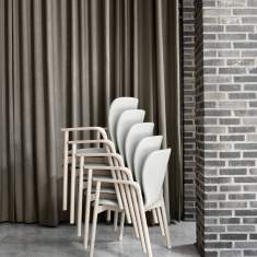Stapelstuhl grau Stapelstühle Kantinenstuhl Holz Brunner feel