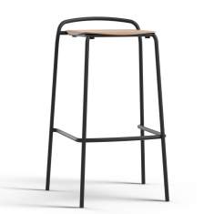 Barstuhl Stahl Barhocker Holzschale Brunner nate s