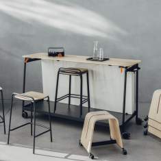 Barstuhl Stahl Barhocker Holzschale Brunner nate s