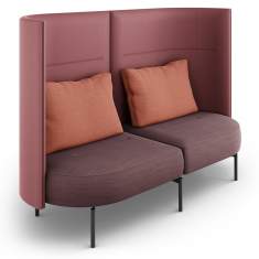 Bank mit Trennwand orange Bänke Lounge Brunner oval