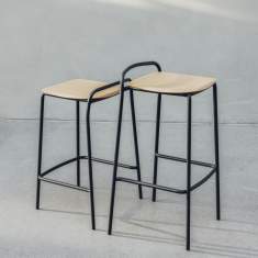 Barstuhl Stahl Barhocker Holzschale Brunner nate s