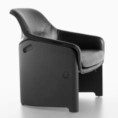 Clubsessel schwarz Leder Loungesessel Sessel Loungemöbel, Plank, Avus