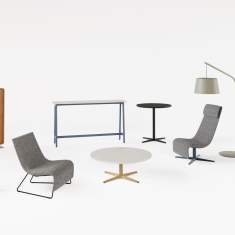 Loungemöbel Lounge Sessel Tische Beistelltische Trennwand, Teknion, Zones