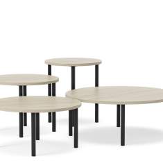 Kinnarps Hebe Beistelltische als flexible Tischlösung für Lounges und Pausenbereiche