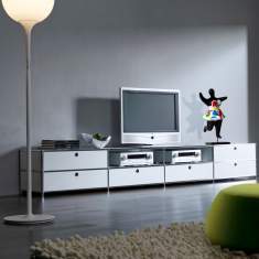 Modulare Büromöbelsysteme weiss Sideboard System4 Lowboard / TV-Möbel