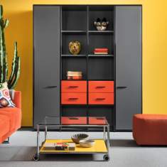 modulares Schranksystem Türschrank Regal anthrazit Bosse Schrank LES COULEURS® LE CORBUSIER