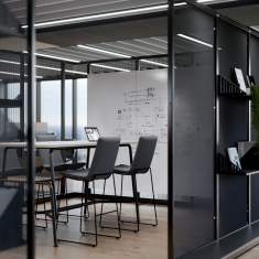 abgeschirmte Arbeitsplätze Multizonen-Konfigurationen Trennwand Trennwände Connection Harp