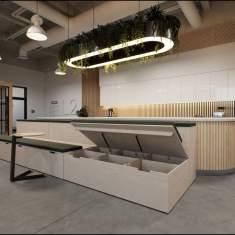 Möbel für Warte und Empfangsbereiche Modulare Sitzelemente aus Holz Sitzmodulen Connection PLATFORMS
