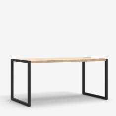 Bürotisch schwarz Schreibtisch Home Office TIsch Schreibtische Büro Arbeitstisch Metall SARA FORMAE Sky
Tischplatte aus Holz