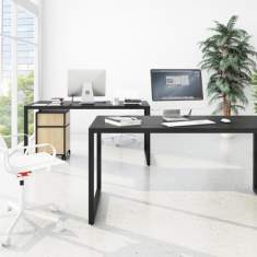 Bürotisch schwarz Schreibtisch Home Office TIsch Schreibtische Büro Arbeitstisch Metall SARA FORMAE Sky