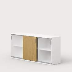 Büroschrank Sideboard weiss Schiebetürschrank Holz Leuwico, iSCUBE
