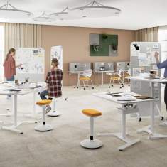 Monosäulentisch weiss Schreibtisch klappbar Schreibtische höhenverstellbar Arbeitstisch König + Neurath TALO.YOU ONE