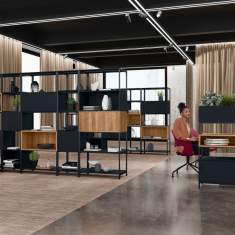 Büro Regal Holz Regalsysteme Zwischengestell schwarz, König + Neurath, ACTA.PLUS